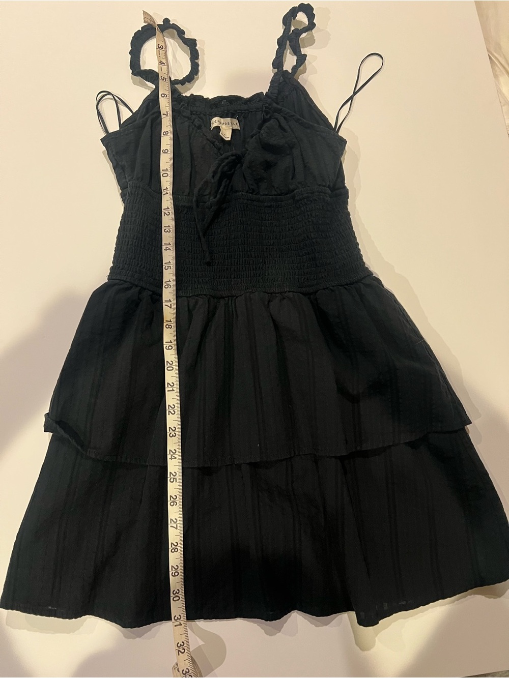 Aeropostale Black Ruffled Smocked Mini Dress - Picture 3 of 4